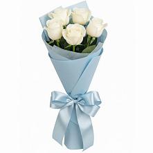 Букет 5 Белых роз Проуд в Вознесеновке