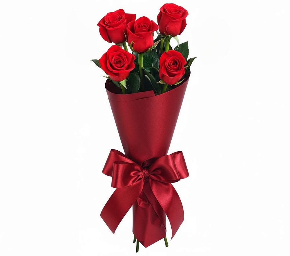 Букет 5 Красных роз Эдлесс Лав в Вознесеновке