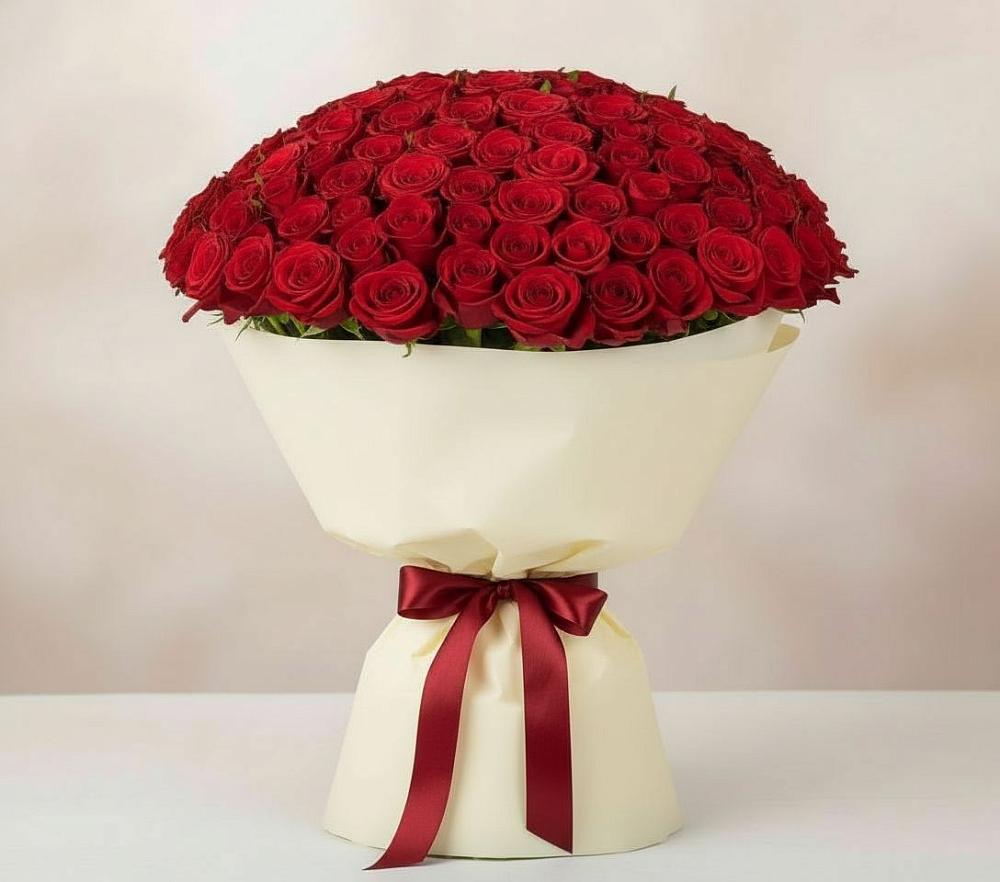 Букет 101 Красная роза Милано в Вознесеновке