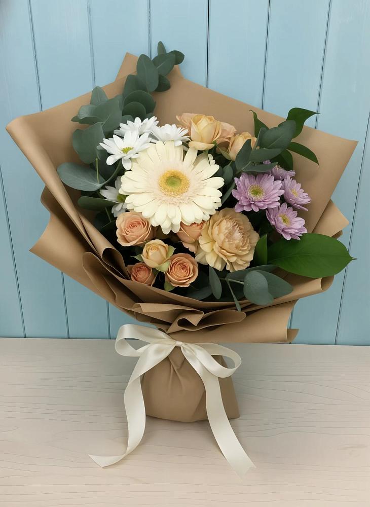 Букет цветов из: Герберы и Хризантемы в Вознесеновке