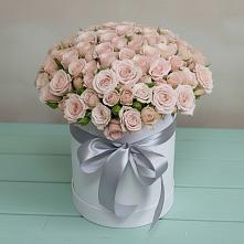 Цветочная композиция из Розы в шляпной коробке в Вознесеновке