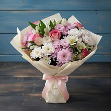 Букет цветов из:  Хризантемы, Альстромерии и Розы в Вознесеновке