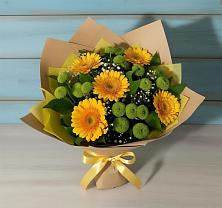 Букет цветов из:  Герберы и Хризантемы в Вознесеновке