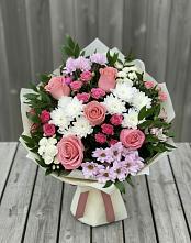 Букет цветов из:  Альстромерии, Гвоздики, Розы и Хризантемы в Вознесеновке