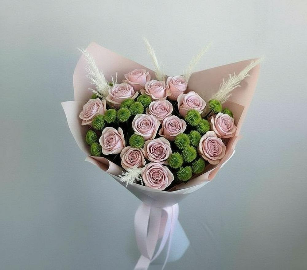 Букет цветов из: Розы и Хризантемы в Вознесеновке