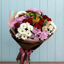 Букет цветов из:  Розы, Хризантемы и Альстромерии #REPLACE_PRED# Вознесеновке