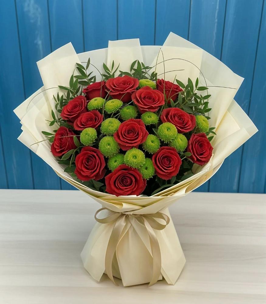 Букет цветов из: Розы и Хризантемы в Вознесеновке